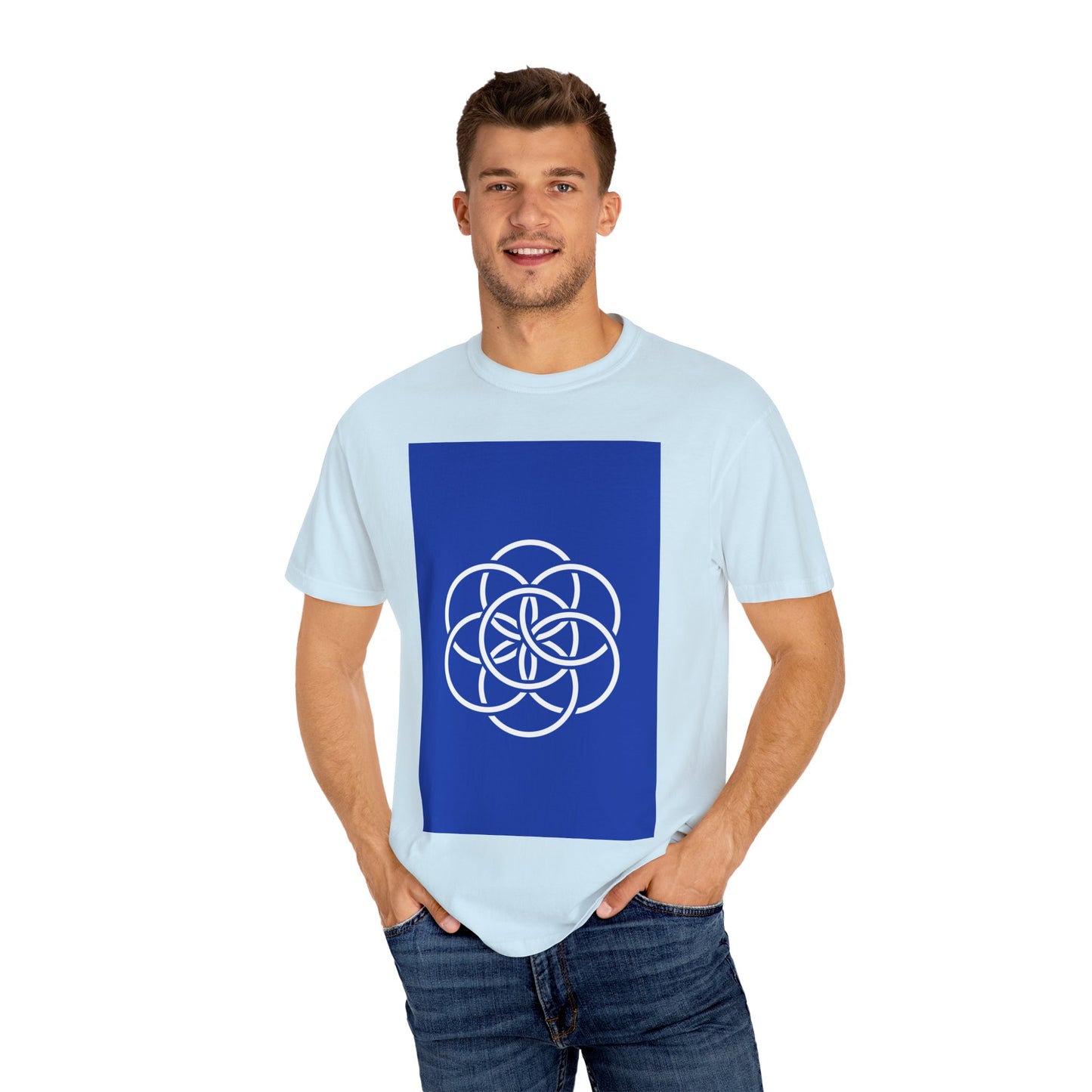Earth Flag: Meaningful Unisex Garment-Dyed T-shirt. Minimalist Design/Maximalist Message. Thoughtful any Occasion Gift for Her/Him/They.