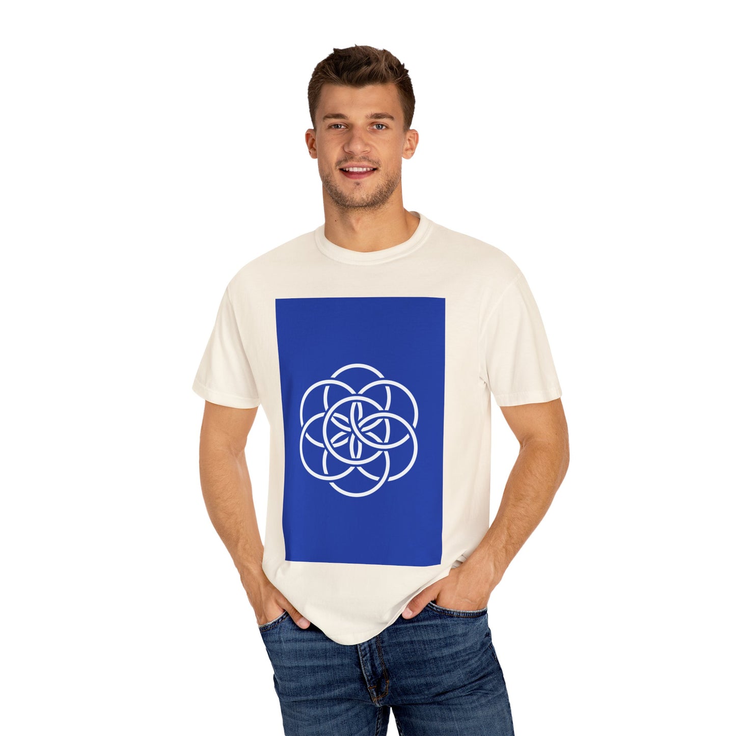 Earth Flag: Meaningful Unisex Garment-Dyed T-shirt. Minimalist Design/Maximalist Message. Thoughtful any Occasion Gift for Her/Him/They.