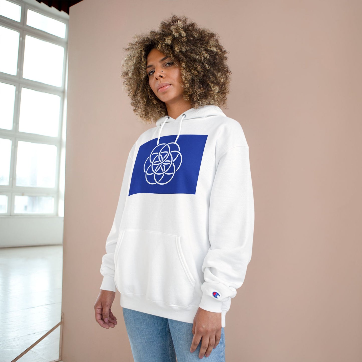 Champion Hoodie with Earth Flag Design, Cozy Sweatshirt, Casual Wear, Perfect for Relaxing or Outdoor Activities - Any Occasion Gift for Him/Her/Thay.