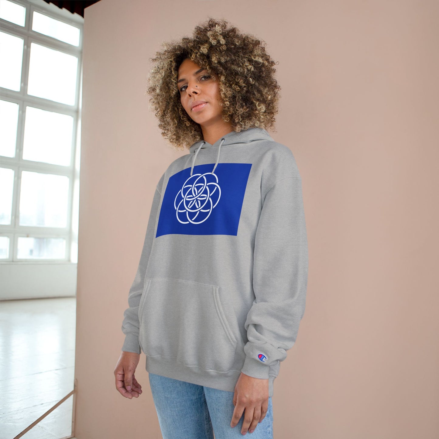 Champion Hoodie with Earth Flag Design, Cozy Sweatshirt, Casual Wear, Perfect for Relaxing or Outdoor Activities - Any Occasion Gift for Him/Her/Thay.