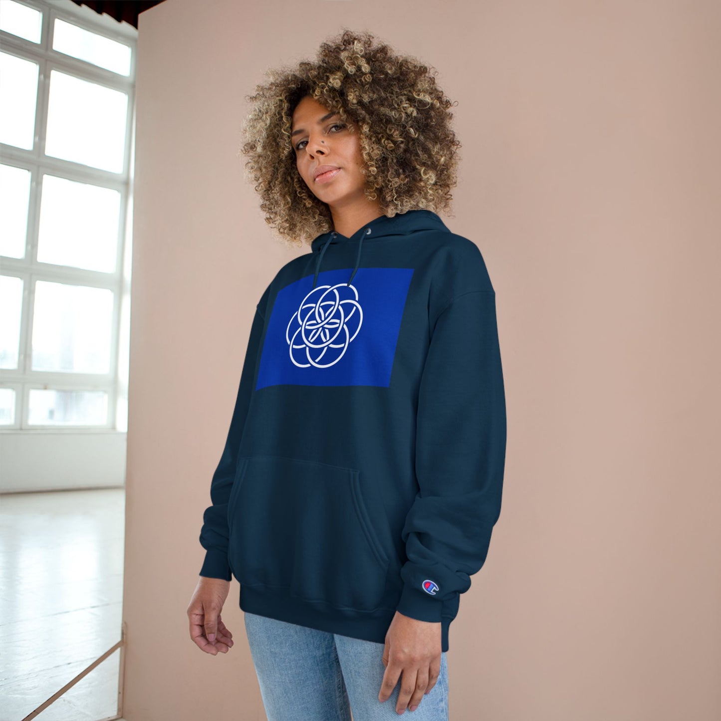 Champion Hoodie with Earth Flag Design, Cozy Sweatshirt, Casual Wear, Perfect for Relaxing or Outdoor Activities - Any Occasion Gift for Him/Her/Thay.
