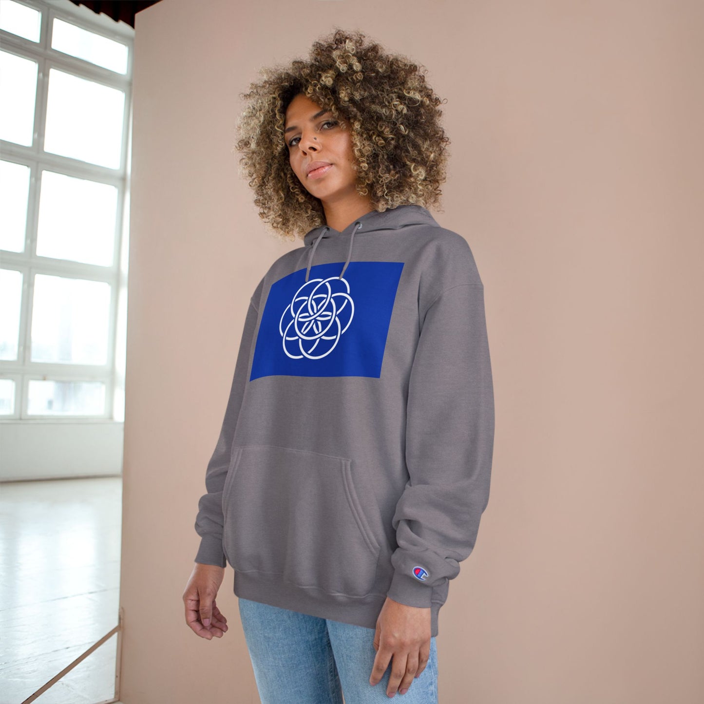 Champion Hoodie with Earth Flag Design, Cozy Sweatshirt, Casual Wear, Perfect for Relaxing or Outdoor Activities - Any Occasion Gift for Him/Her/Thay.