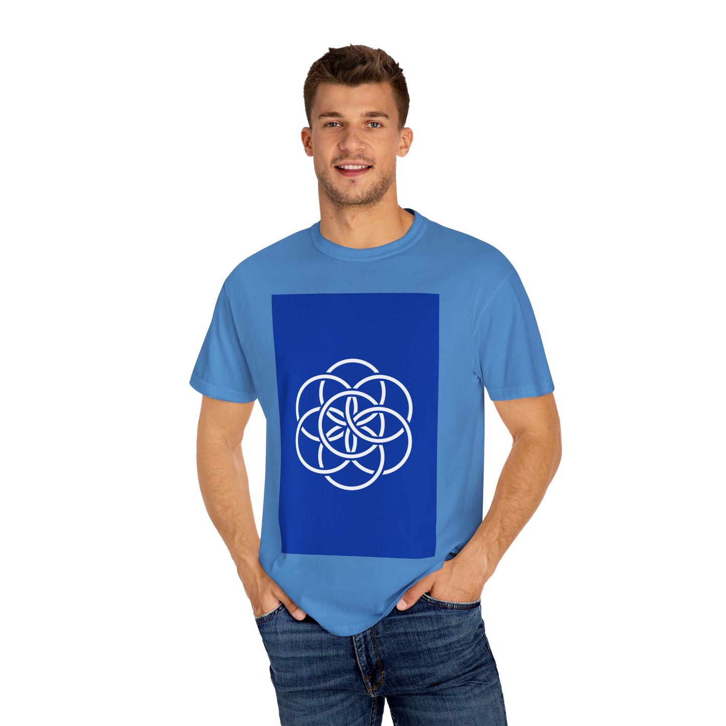 Earth Flag: Meaningful Unisex Garment-Dyed T-shirt. Minimalist Design/Maximalist Message. Thoughtful any Occasion Gift for Her/Him/They.