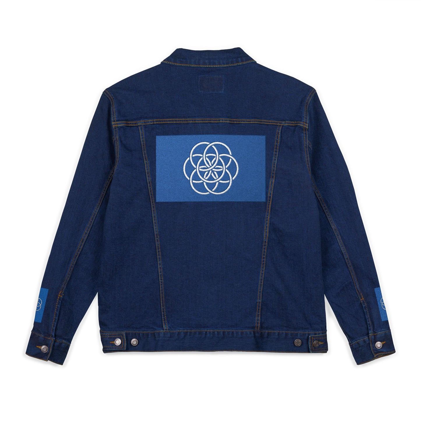 Earth Flag on Trendy Denim Jacket, Flag with Meaning. Any Season, Any Occasion Gift for Her or Him or They, Festival Ready, Trendy Outerwear