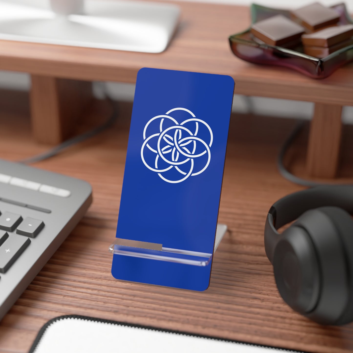 Smartphone Stand, Earth Flag Design - Meaningful Office Decor/Desk Organizer - Thoughtful Any Occasion Gift for Techies/for Him/Her/They.