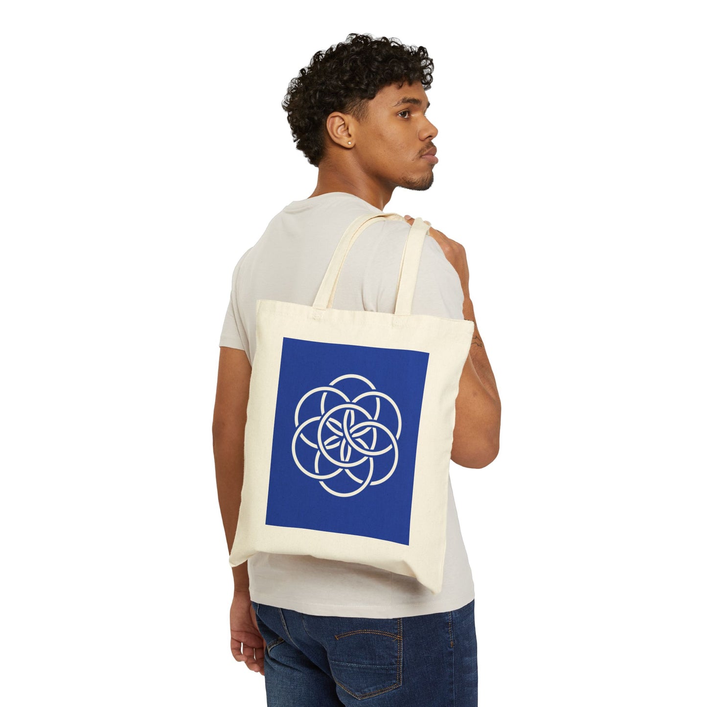 Earth Flag, Cotton Canvas Tote Bag - with Meaning - Eco-Friendly Shopping Tote, Any Occasion Gift for Her/Him/They