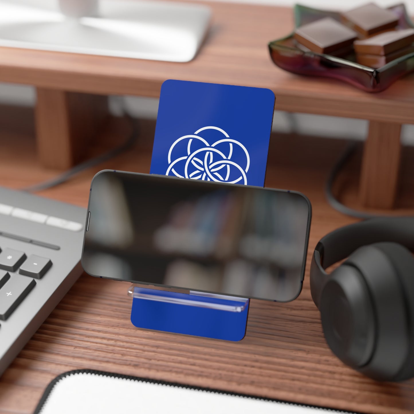 Smartphone Stand, Earth Flag Design - Meaningful Office Decor/Desk Organizer - Thoughtful Any Occasion Gift for Techies/for Him/Her/They.