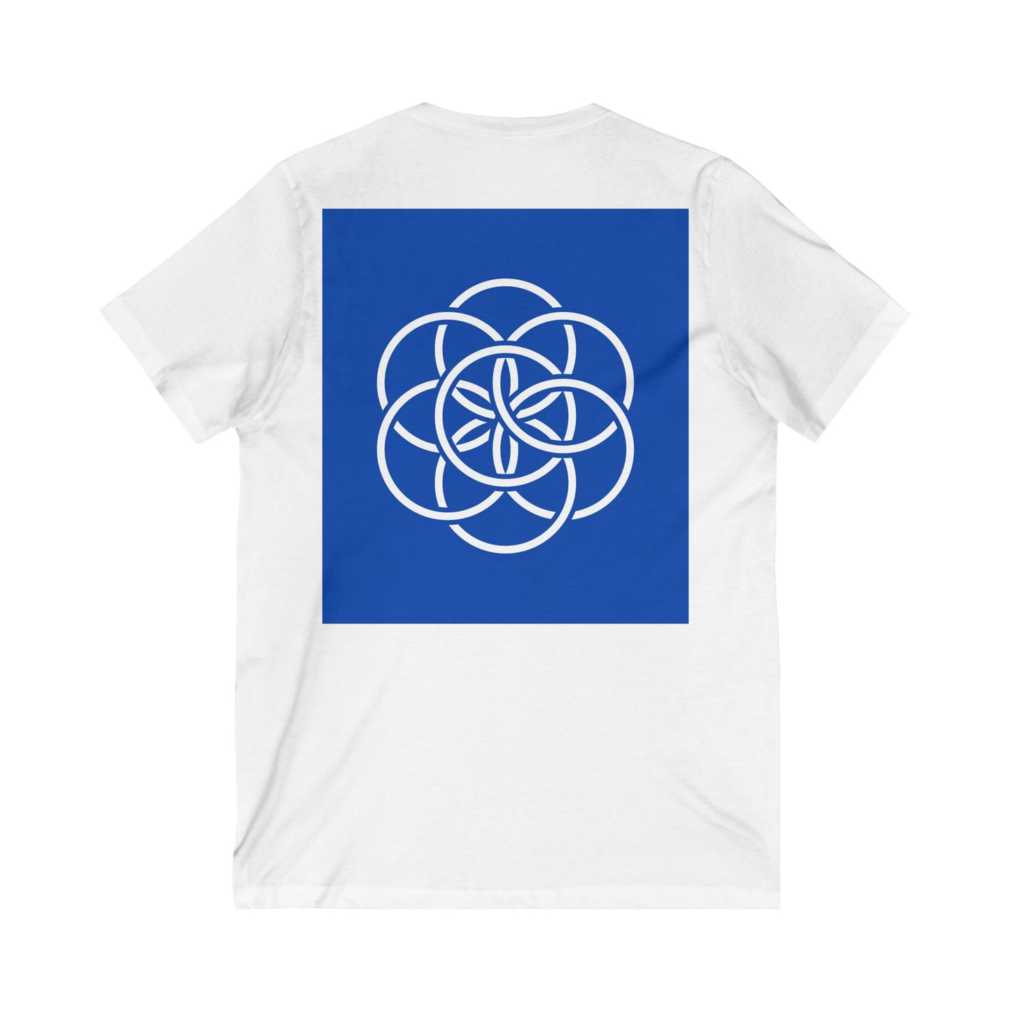 Earth Flag V-Neck  T-Shirt for Dad, Casual Everyday Wear, Environmental Awareness Shirt, Any Occasion Gift for Dad, Father's Day Gift.