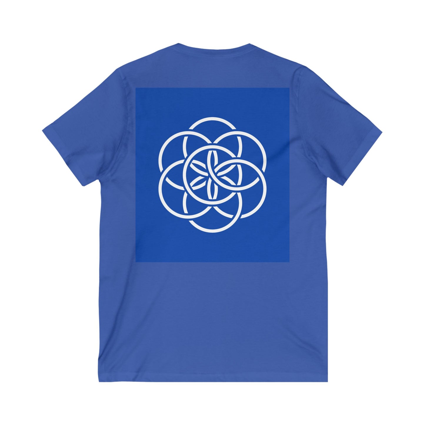 Earth Flag V-Neck  T-Shirt for Dad, Casual Everyday Wear, Environmental Awareness Shirt, Any Occasion Gift for Dad, Father's Day Gift.
